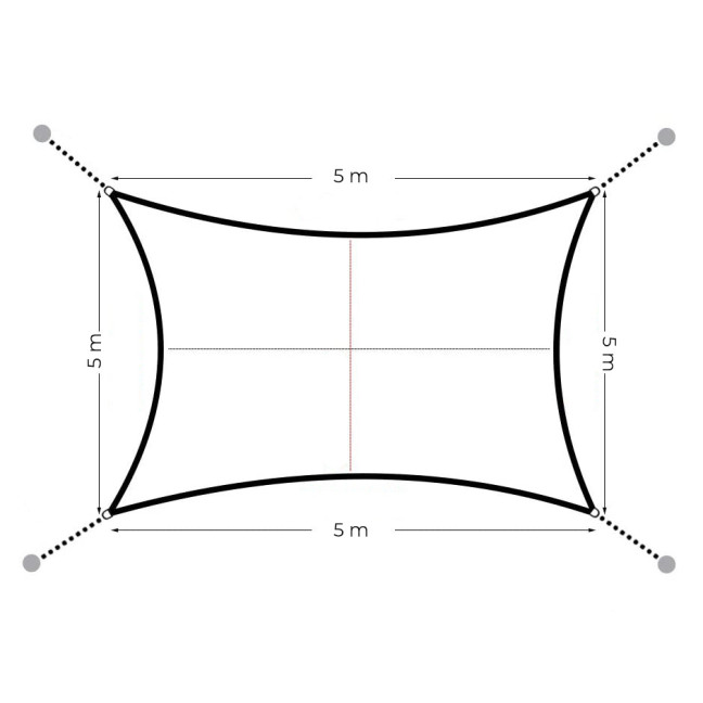 MultiGarden Waterproof Square Sun Shade Sail 5x5m Grey | Garden furniture, relaxation, modern style