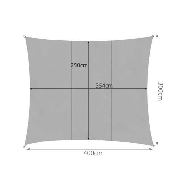 Shade sail 4x3m - grey Gardlov 23143 for gardens & terrace