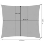 Shade sail 4x3m - grey Gardlov 23143 for gardens & terrace
