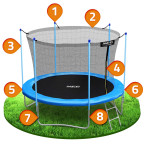 Garden trampoline 6ft/183cm with indoor net and ladder