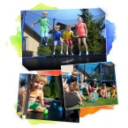 Garden trampoline 8ft/252cm with outdoor net and ladder