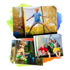Garden trampoline 10ft/312cm with net, profiled posts and ladder