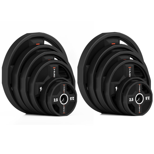 TPC SET SET OF OLYMPIC POLYURETHANE PLATES 2 x 2.5 - 25 KG CPU (155 KG) HMS