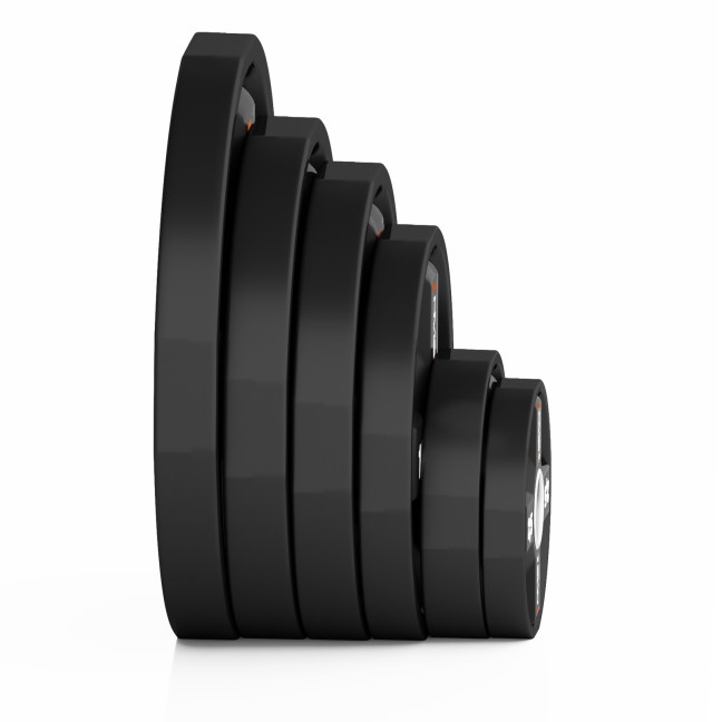 TPC SET SET OF OLYMPIC POLYURETHANE PLATES 2 x 2.5 - 25 KG CPU (155 KG) HMS