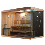 MUE-1388 Dry sauna with HARVIA 6 kW stove + Shower cabin with hydromassage and steam function | Luxury Relaxation