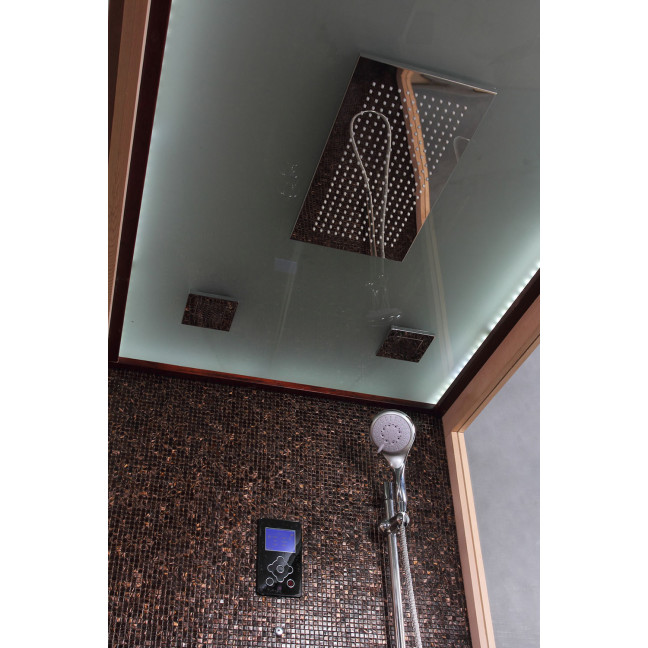 MUE-1388 Dry sauna with HARVIA 6 kW stove + Shower cabin with hydromassage and steam function | Luxury Relaxation