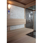 MUE-1388 Dry sauna with HARVIA 6 kW stove + Shower cabin with hydromassage and steam function | Luxury Relaxation