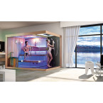 MUE-1388 Dry sauna with HARVIA 6 kW stove + Shower cabin with hydromassage and steam function | Luxury Relaxation