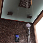 MUE-1389 Dry sauna with HARVIA 3 kW stove + Shower cabin with hydromassage and sauna function | Modern Design