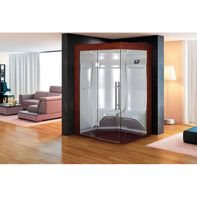 MUE-200ST-W2 Steam sauna LEFT 5 kW | Elegant Minimalism | Panoramic Glass