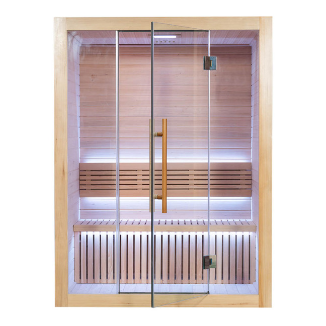 MO-SS1515H Dry sauna with HARVIA 6 kW heater | Scandinavian Style | Natural Wood