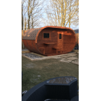 Oval Classic Outdoor Sauna for 5 people / Electric or Wood Burning Harvia Stove / High Quality Heat Treated Scandinavian Spruce