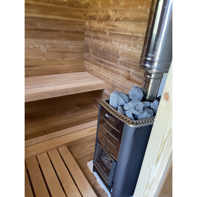 Oval Classic Outdoor Sauna for 5 people / Electric or Wood Burning Harvia Stove / High Quality Heat Treated Scandinavian Spruce