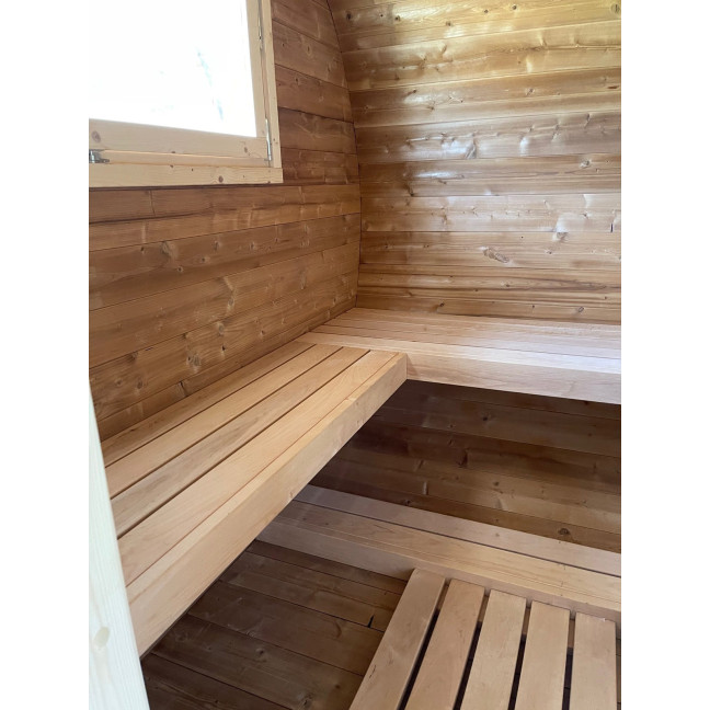 Oval Classic Outdoor Sauna for 5 people / Electric or Wood Burning Harvia Stove / High Quality Heat Treated Scandinavian Spruce