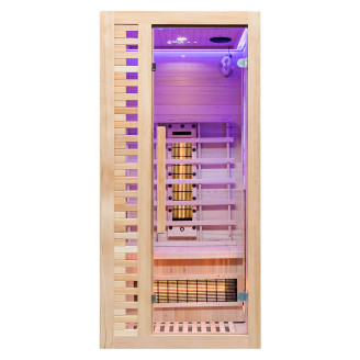 MO-C1ST Infrared sauna with salt stone + tourmalines | Natural Wood | Elegant Minimalism