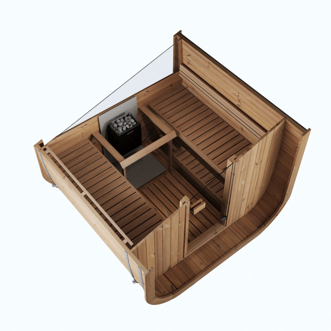 Icon 220 XL Garden Sauna for 4 people / Electric or Wood Burning Heater Harvia / High Quality Heat Treated Scandinavian Spruce