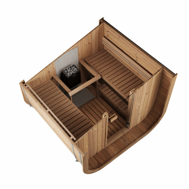 Icon 220 XL Garden Sauna for 4 people / Electric or Wood Burning Heater Harvia / High Quality Heat Treated Scandinavian Spruce