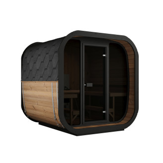 Icon 220 XL Garden Sauna (Full Glass Front Wall) for 4 people / Electric or Wood Burning Heater Harvia / High Quality