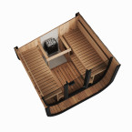 Icon 220 XL Garden Sauna (Full Glass Front Wall) for 4 people / Electric or Wood Burning Heater Harvia / High Quality