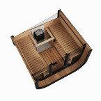Icon 220 XL Garden Sauna (Full Glass Front Wall) for 4 people / Electric or Wood Burning Heater Harvia / High Quality