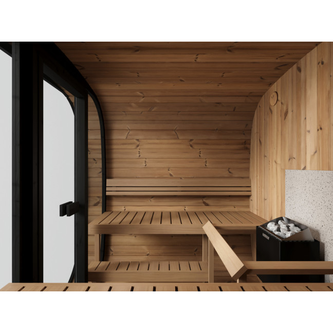 Icon 220 XL Garden Sauna (Full Glass Front Wall) for 4 people / Electric or Wood Burning Heater Harvia / High Quality