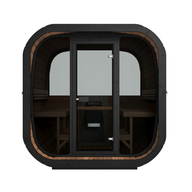 Icon 220 XL Garden Sauna (Full Glass Front Wall) for 4 people / Electric or Wood Burning Heater Harvia / High Quality