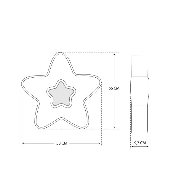 LAMPA  LED Dziecięca Różowa Gwiazdka 44W+Pilot DL-H03