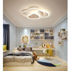 LAMPA DZIECIĘCA LED SUFIT BIAŁE CHMURKI 58W + PILOT DL-I03