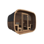 Sauna Cubus Premium (Full Front Glass) Outdoor for 4 persons / Electric or Wood-Burning Heater Harvia 400 / High Quality Heat