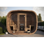 Sauna Cubus Premium (Full Front Glass) Outdoor for 4 persons / Electric or Wood-Burning Heater Harvia 400 / High Quality Heat