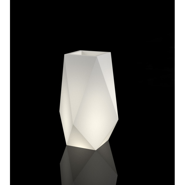 White garden pot Volcano with lighting