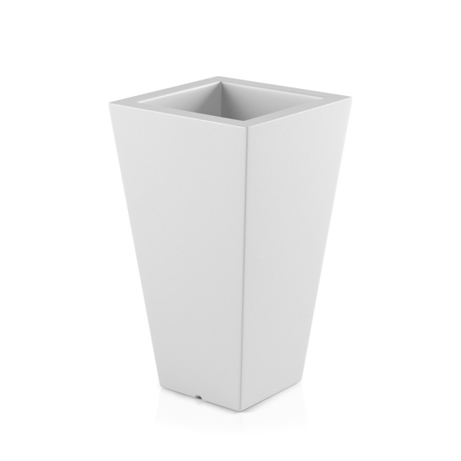 White Slim garden pot with lighting