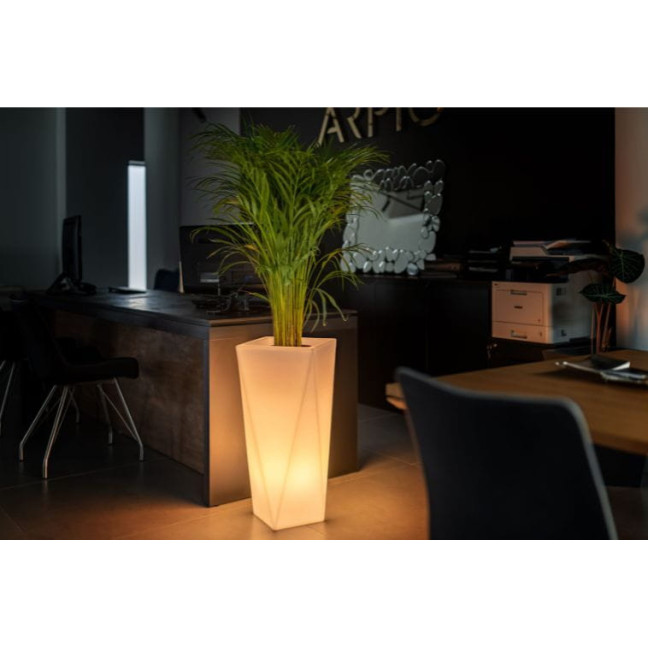 Designer pot monumo vaso white with lighting