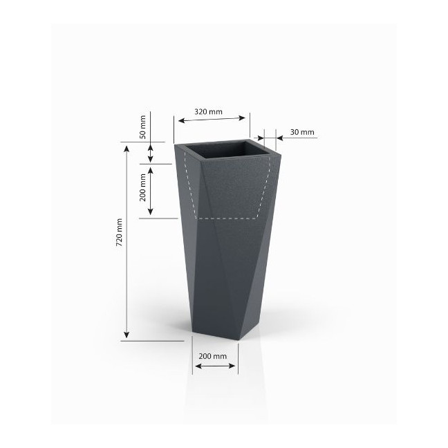 Designer pot monumo vaso white with lighting