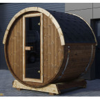 Outdoor Terrace Sauna / Harvia Electric Stove or WIFI Stove / High Quality Scandinavian Spruce (Thermowood) | Wellness