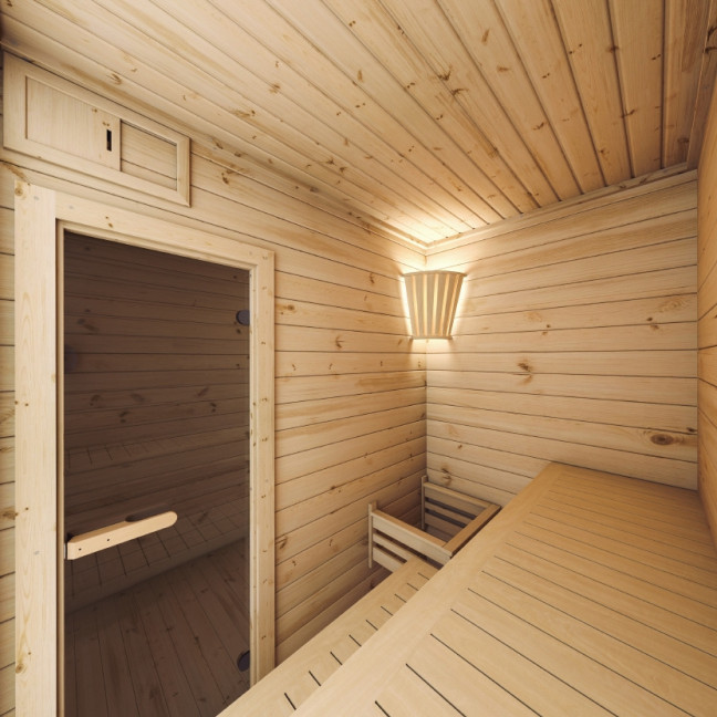 Hight quality Finnish Garden Garden Sauna With Glass Display cabinet 250x200cm | Wellness | Relax | SPA | Thermo Wood