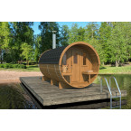 Barrel Sauna Garden Sauna 400 for 7 persons / Electric or Wood-Burning Harvia Stove  / High Quality Scandinavian Spruce