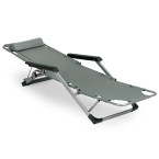 Beach Chair 2-in-1 Garden Lounge Chair | Folding lounge chair for balcony or patio Beige/Black/Blue/Grey |garden chair,