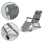 Beach Chair 2-in-1 Garden Lounge Chair | Folding lounge chair for balcony or patio Beige/Black/Blue/Grey |garden chair,