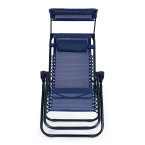 Beach Garden Lounger | Adjustable backrest with movable canopy for patio or balcony Beige/Grey/Blue | Garden furniture,