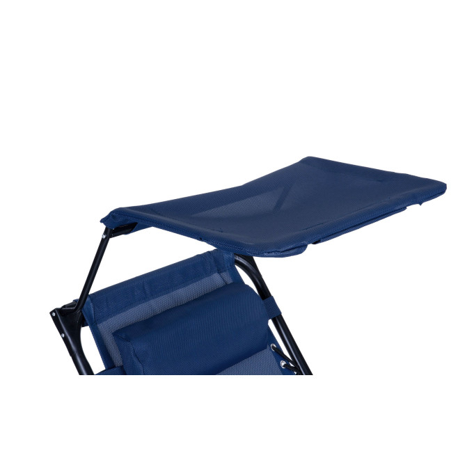 Beach Garden Lounger | Adjustable backrest with movable canopy for patio or balcony Beige/Grey/Blue | Garden furniture,