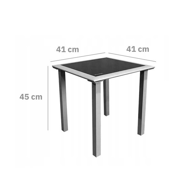 Garden Lounger Set with Side Table | Loungers with side table for patio or balcony Black/Grey | Garden table