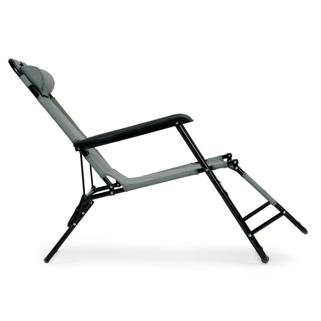 Garden Lounger with Headrest | Folding beach lounger for balcony or patio Green/Black/Blue/Beige | Garden furniture, relaxation