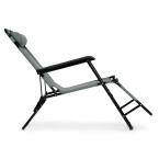 Garden Lounger with Headrest | Folding beach lounger for balcony or patio Green/Black/Blue/Beige | Garden furniture, relaxation