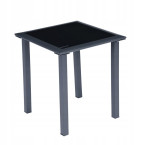 Garden Lounger Set with Side Table | Loungers with side table for patio or balcony Black/Grey | Garden table