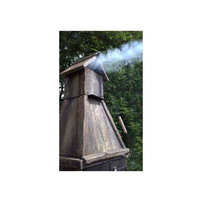 ZEUS - a solid concrete grill and smokehouse with grilling and smoking functions