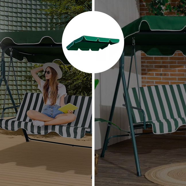 MultiGarden Waterproof Swing Canopy 200x120 cm Green | Garden furniture, relaxation, modern style