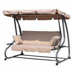MultiGarden Folding 3-Person Garden Swing with Cushions - Beige | Garden furniture, relaxation, modern style