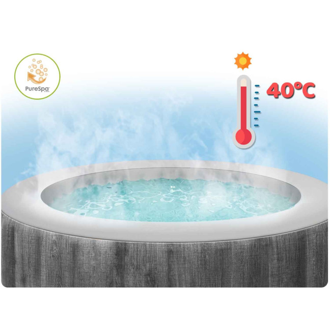 Inflatable Jacuzzi INTEX 28440 - 4-Person SPA, 196 x 71 cm with Hydro Massage, WiFi, and Premium Set