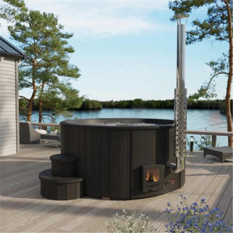 DeLux 200 Hot Tub BLACK – Luxurious Outdoor Jacuzzi with Hydromassage